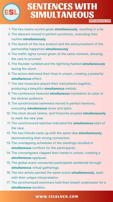 What is another word for Simultaneous? | 20 Sentences with Simultaneous ...