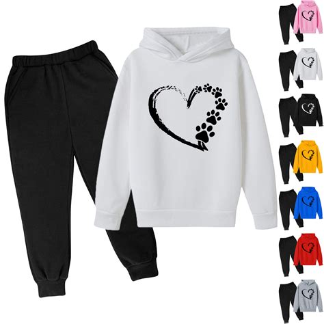 Dezsed Girl's Fleece Jogger Set Clearance Boys' Activewear Sweatsuit ...