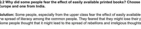 Q.2 The introduction of printing helped reformers initiate mass debates ...