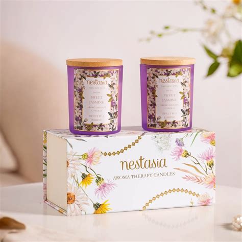Jasmine Scented Candle Jar With Lid Set Of 2 Online - Premium Candle ...