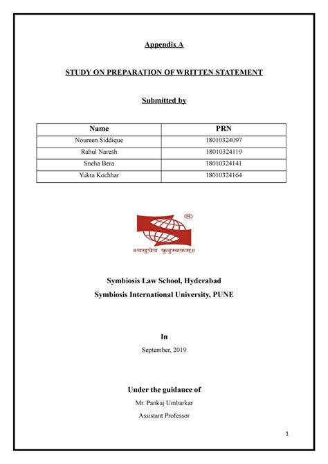 CPC Final Paper - Appendix A STUDY ON PREPARATION OF WRITTEN STATEMENT ...