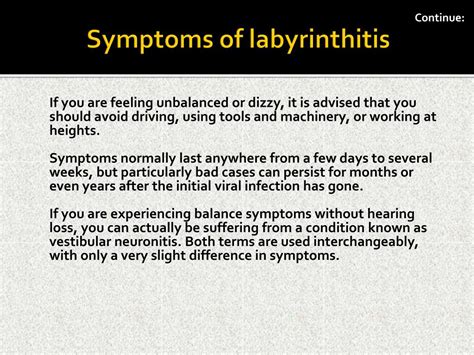 PPT - Labyrinthitis: Causes, Symptoms, Daignosis, Prevention and Treatment PowerPoint ...