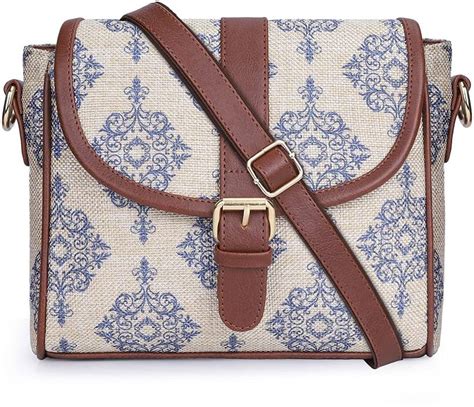 The CLOWNFISH White Sling Bag Madeline Printed Handicraft Fabric Sling ...