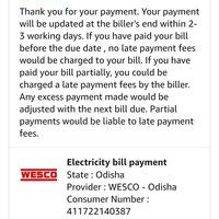Wesco, Sambalpur — consumer no.[protected] updation of payment details