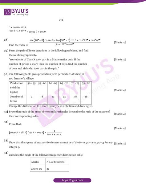 Class 10 Maths CBSE Sample Papers 的图像结果