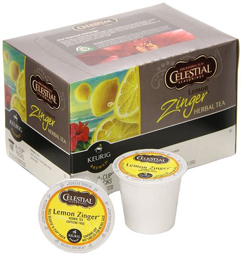 Celestial Seasonings Lemon Zinger Herbal Tea, K-Cup Portion Pack for ...