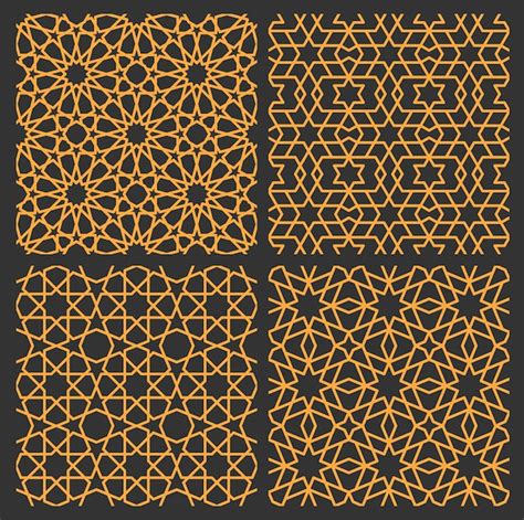 Mashrabiya arabesque arabic or islamic patterns | Premium Vector