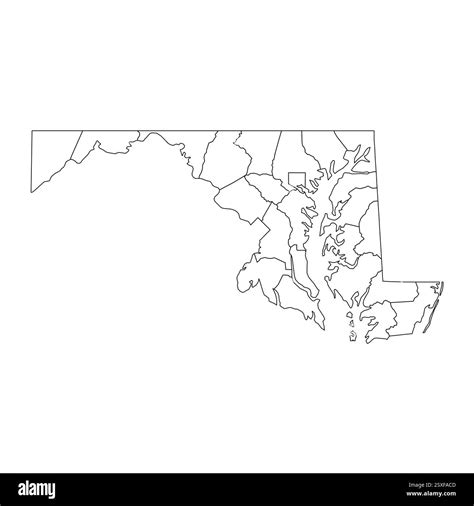 Maryland, MD - detailed political map of US state. Administrative map divided into counties ...