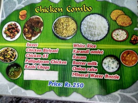 Menu at Madurai Mappillai Virundhu, Madurai