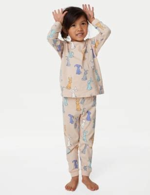 Pack of 2 Pure Cotton Printed Pajamas Set