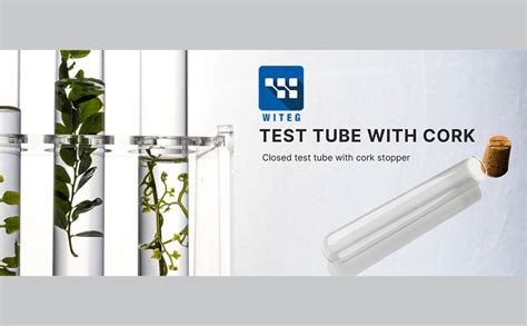 Witeg Borosilicate Glass Test Tube with Cork Stoppers 12 * 75 | Pack of ...