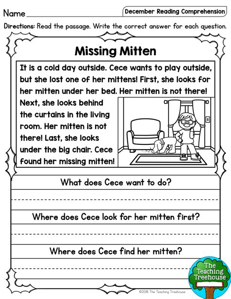First Grade Reading Comprehension Worksheets - Printable Word Searches