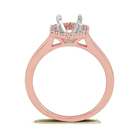 Halo Diamond Engagement Ring in 14k Rose Gold | Shane Co.
