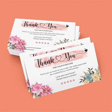 Thank You Cards (Pack Of 100) For Small Business Return Gifts Packaging ...