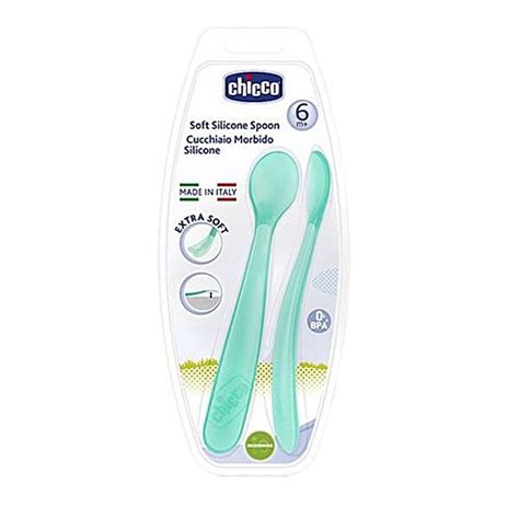 Buy Chicco Soft Silicon Spoon - Light Blue, 6m+ Online at Best Price of ...