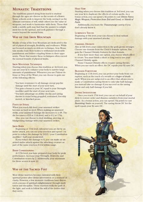 DnD 5e Homebrew — Barbarian, Fighter, Monk and Rogue subclasses by ...