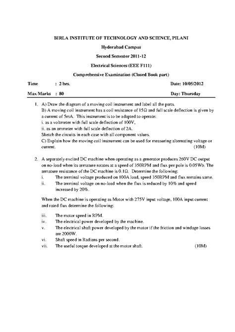 ES+Compre-CB - Comprehensive Exam Question Paper - BIRLA INSTITUTE OF ...