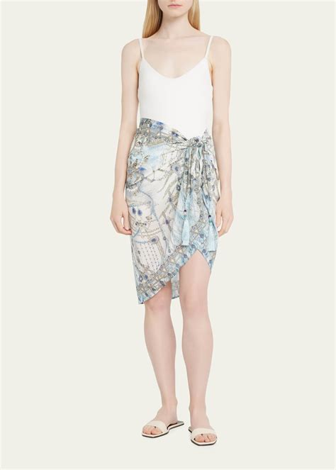 Camilla Moon and Back Short Tassel Sarong - Bergdorf Goodman