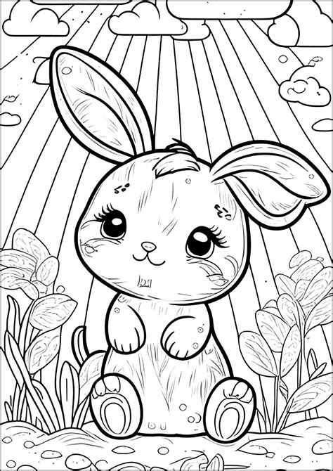 Free Printable Bunny Picture Coloring Pages for Kids