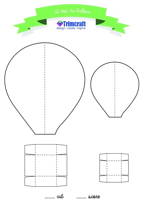 Printable 3d Hot Air Balloon Template - Free Printable
