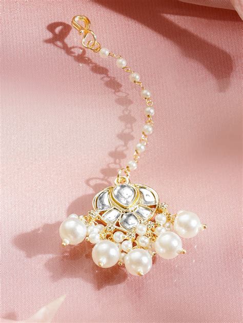 Pearl–Kundan Jewel Maang Tikka – Rubans