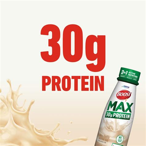 Buy Boost Max Protein Drink, Very Vanilla, 11 fl oz bottle, 12 Pack ...