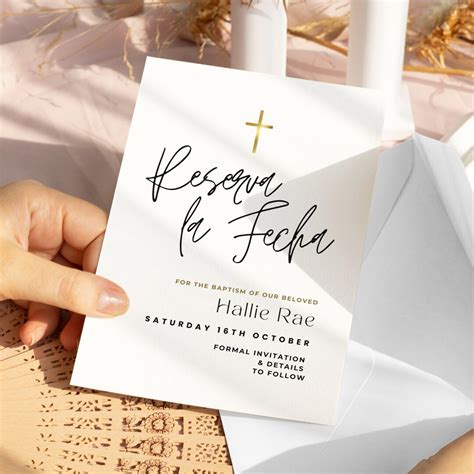 Reserva La Fecha Bautizo, Boy, Girl, Save the Date Baptism Card ...