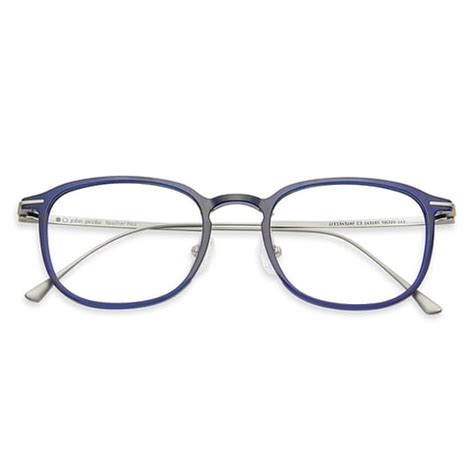 Blue Matte Silver Full Rim Square John Jacobs SG Flex JJ E13432AF-C3 ...