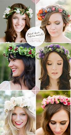Simple Flower Hairstyles by 46 Wedding Hairstyles With Flower Crown Diy Simple Flower Hairstyles