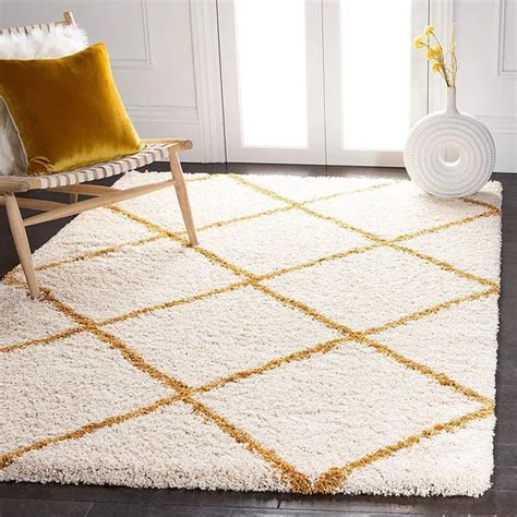 Ivory & Gold Handcrafted Microfiber Super Soft Diamond Trellis High De ...