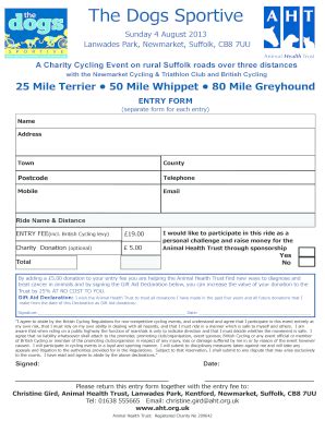 Fillable Online The Dogs Sportive Fax Email Print - pdfFiller