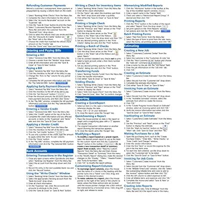 Buy QuickBooks Desktop Pro 2022 Quick Reference Training Card ...
