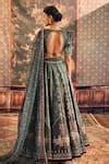 Buy Green Organza, Silk Crystals, Lace Plunge Neck Waltz With Me ...
