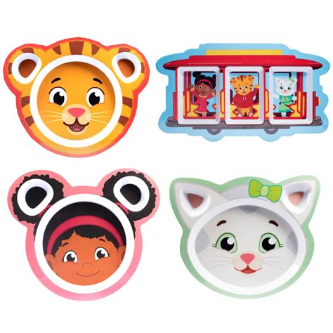 Buy 4 Daniel Tiger Mealtime Feeding Plates -Cute Dishes for Kids w ...