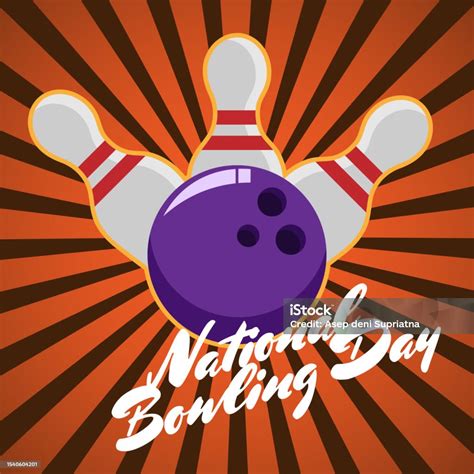 National Bowling Day Theme Template Design Vector Sport Celebration ...