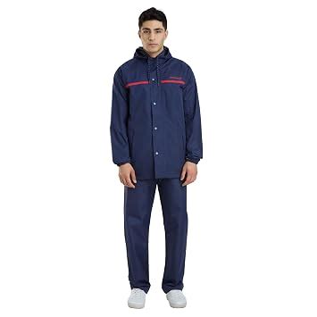 Water Fighter by ZEEL Rain Coat for Men with Adjustable Hood, Polyester ...