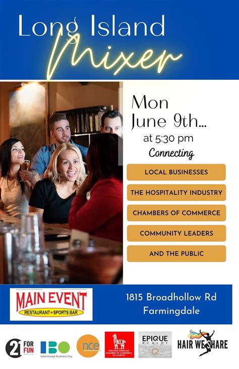 Long Island Mixer, The Main Event NY, Farmingdale, 9 June 2025 | AllEvents