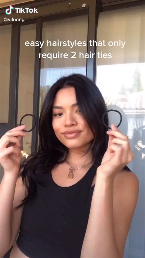 easy hairstyles with 2 hair ties