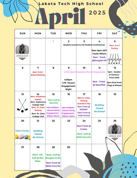 April 2025 Calendar | Lakota Tech High School