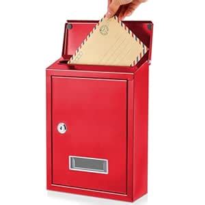 Amylove Metal Donation Box with 2 Keys Lockable MailBox Wall Mounted ...