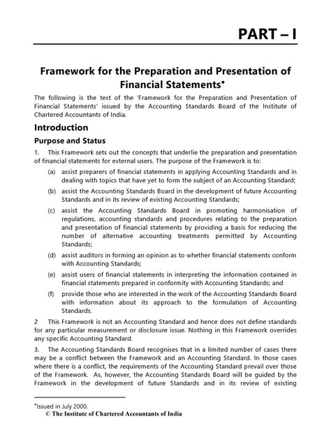 framework for the preparation and presentation of financial statements ...