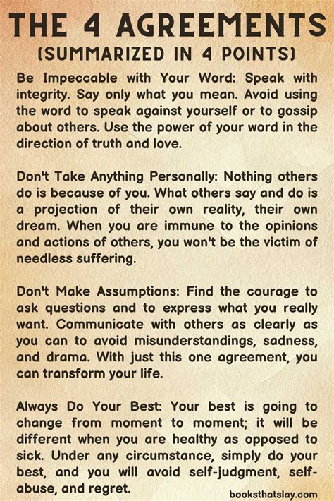 The Four Agreements Summary and Key Lessons