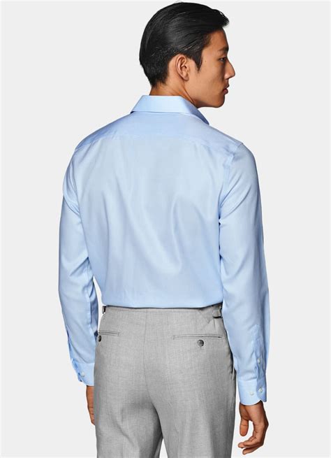 Light Blue Classic Collar Shirt in Wrinkle-Free Cotton | SUITSUPPLY ...