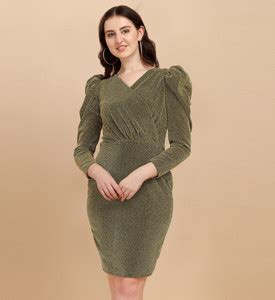 Shivay Style Women Bodycon Gold Dress - Buy Shivay Style Women Bodycon ...