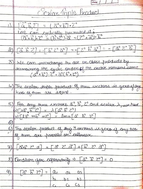 Describe scalar triple product and state its characteristics - Brainly.in