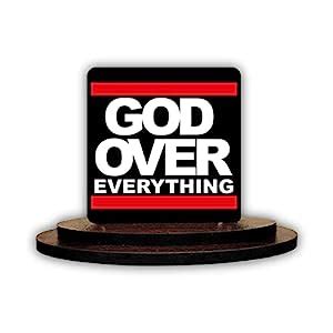 SIGNOOGLE Printed God Overthinking Quotes Wooden Car Dashboard ...