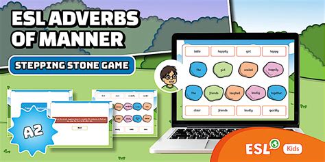 ESL Adverbs of Manner Stepping Stone Game [Kids, A2]