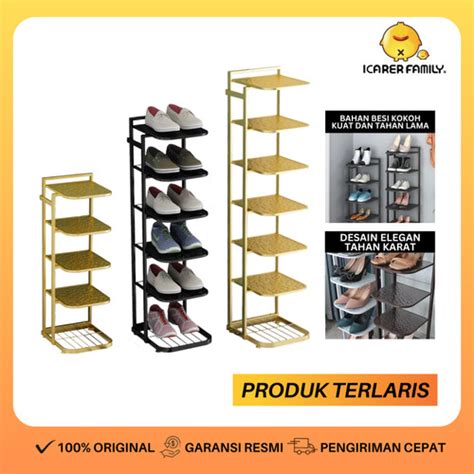 Promo icarer Rak Sepatu Rak Serbaguna 7 Tingkat Besi Murah Anti Karat ...