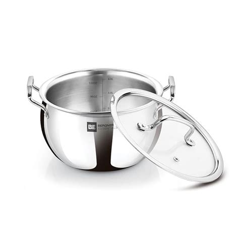 Bergner BE Bergner Essentials Tri-Ply Stainless Steel 20 cm Rice Handi ...