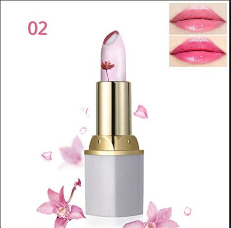 1 Pc Flower Jelly Gloss Lipstick Temperature Color Change Lip Balm ...